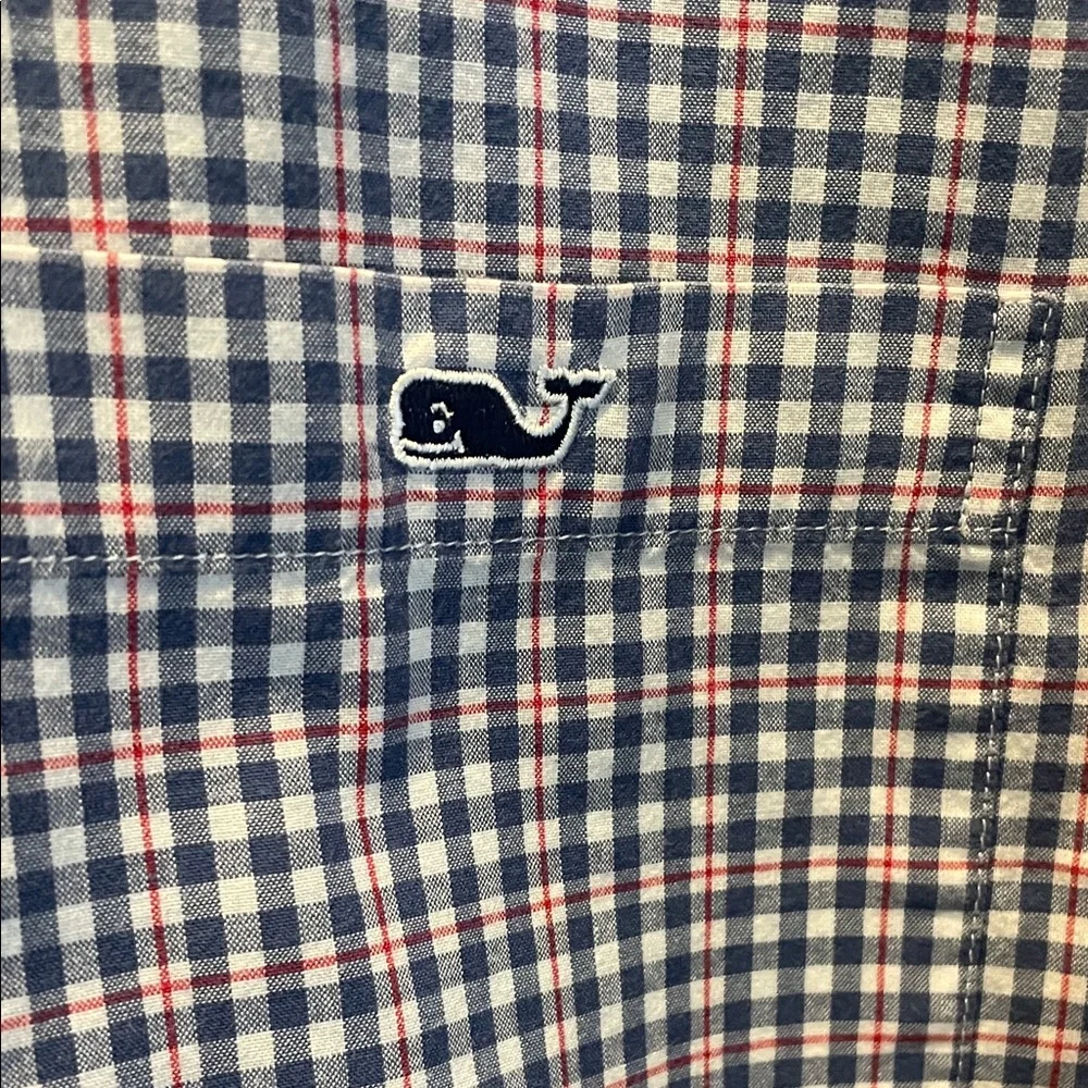 Vineyard Vines Navy and White Checkered Shirt